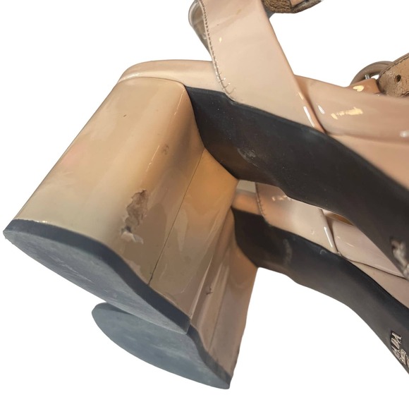Prada Vernice Patent Leather Crisscross Platform Sandals Size 39.5 Retail $1,170 - Picture 8 of 11